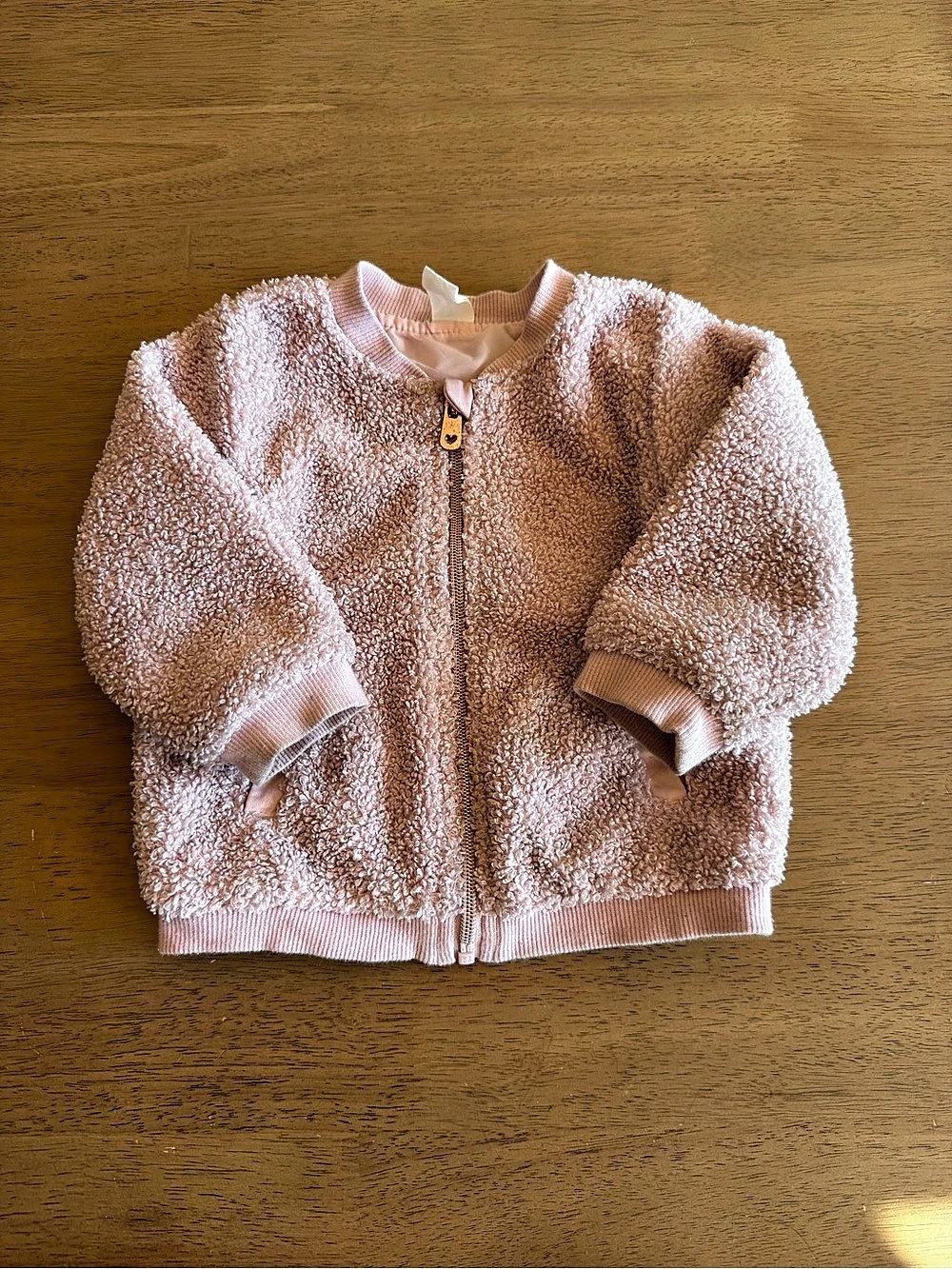 H&M Teddy Fleece Bomber Jacket Pink Baby 6M